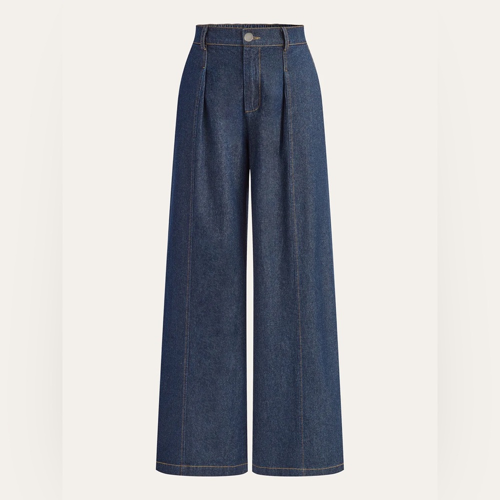 COMMENSE Mid-Waisted Wide-Leg Denim Pants - size XSmall
